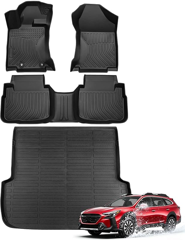 Kit de tapetes e forro de porta-malas em TPE para Subaru Outback 2020–2025 COTAZA, preto, 4 peças