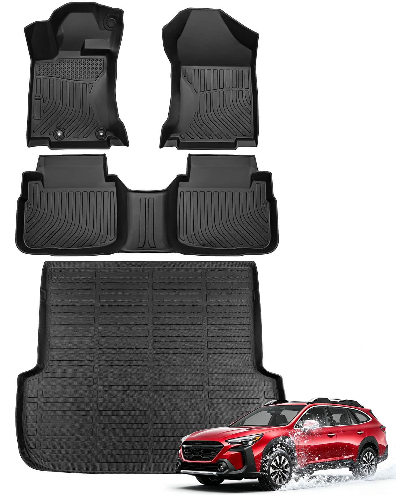 Car Floor Mats for Subaru Outback 2020-2025 with Cargo Liner, Black
