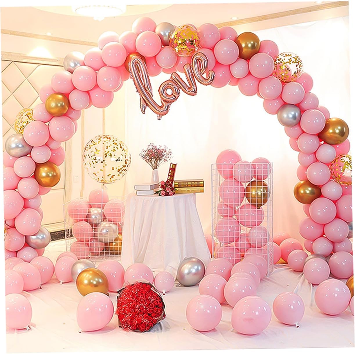 Balloon Arch Stand Kit 15 Section Fiber Pole Water Balloon Kit for Party Decorations