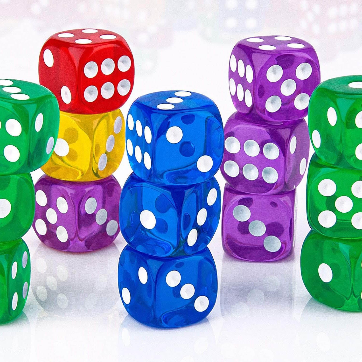 Firstly 50 Pieces Dice Set Red Translucent 6 Sided Round Corner Dice 16mm 1