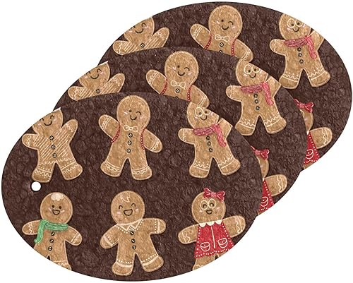 Miniatura 1 de Gingerbread Man Collection - Esponjas para lavar platos, esponjas reutilizables de celulosa comprimida para colgar para la limpieza del hogar,