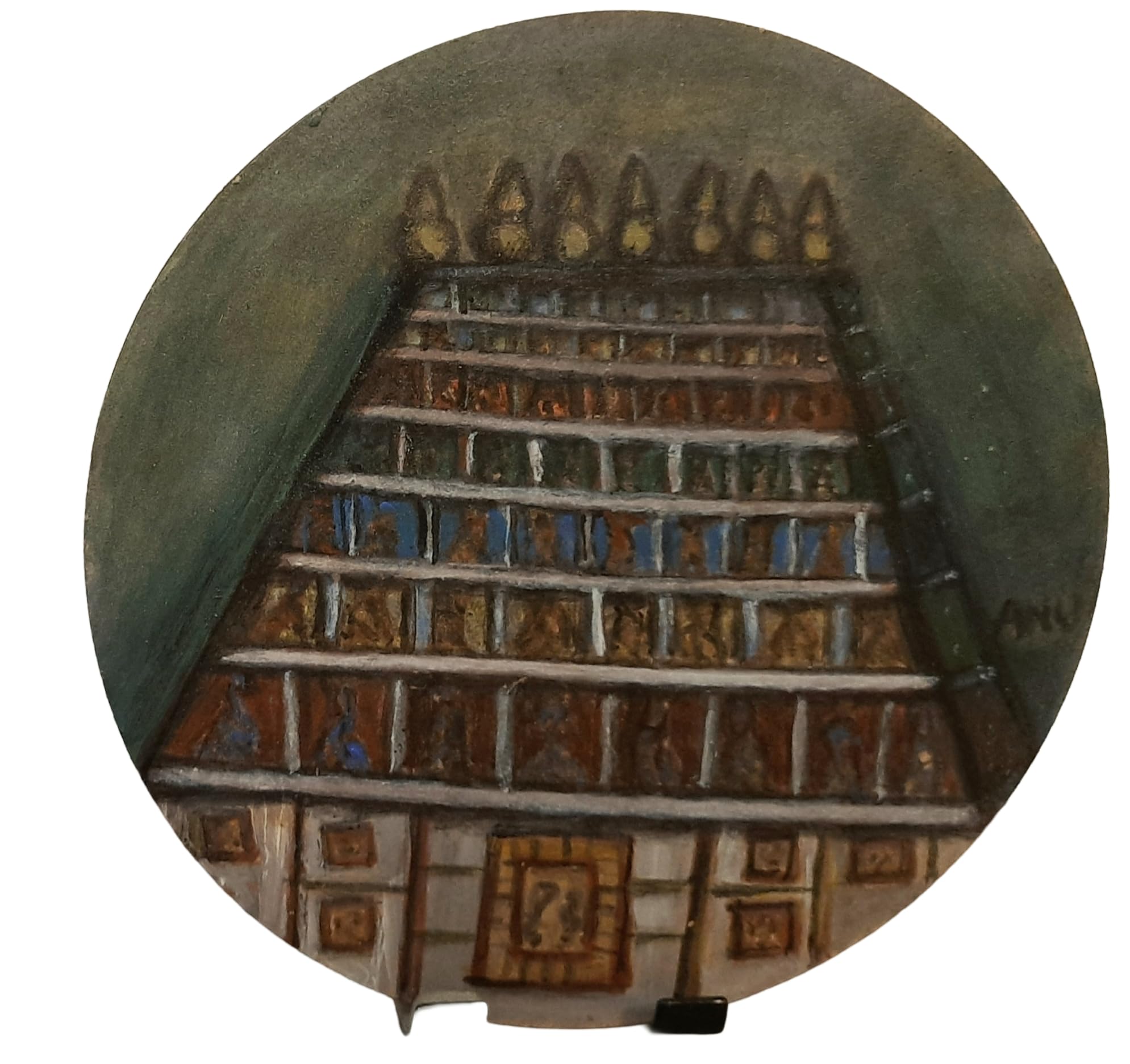 Acrylic handpainted temple gopuram mdf decor | Affordable hand paintings-image-45