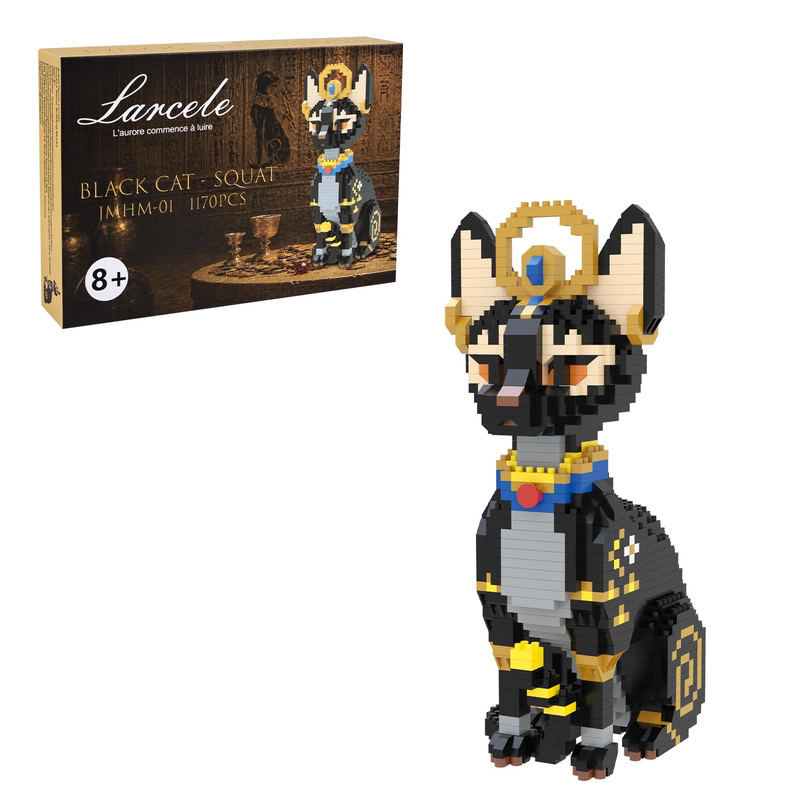Larcele 1170 Pcs Black Cat-Squat Micro Building Blocks Set JMHM-01