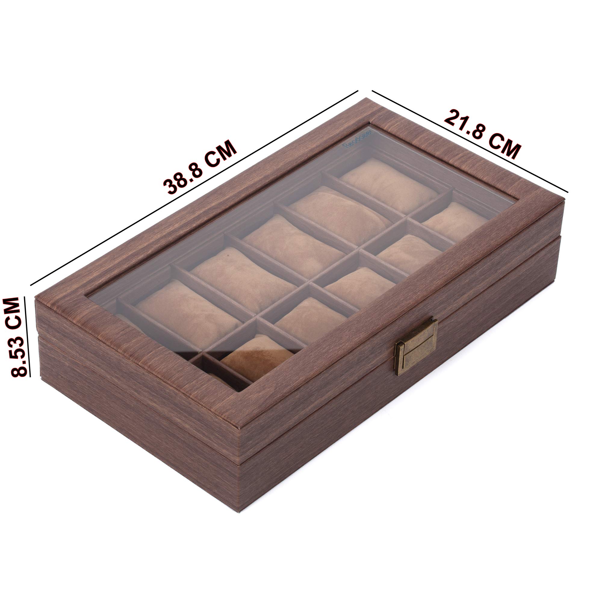 Uhrenaufbewahrungsbox | Uhrenschachtel | Uhrenschatulle | Uhrenbox | Watch Box aus Kunstleder mit Holzmuster