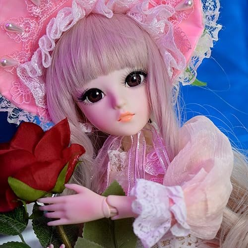 Miniatura 7 de Proudoll Muñeca BJD de 13 de 23.6 in, 24 pulgadas, muñecas articuladas con bola SD, vestido de princesa, zapatos de vestir gratis para cambiar,
