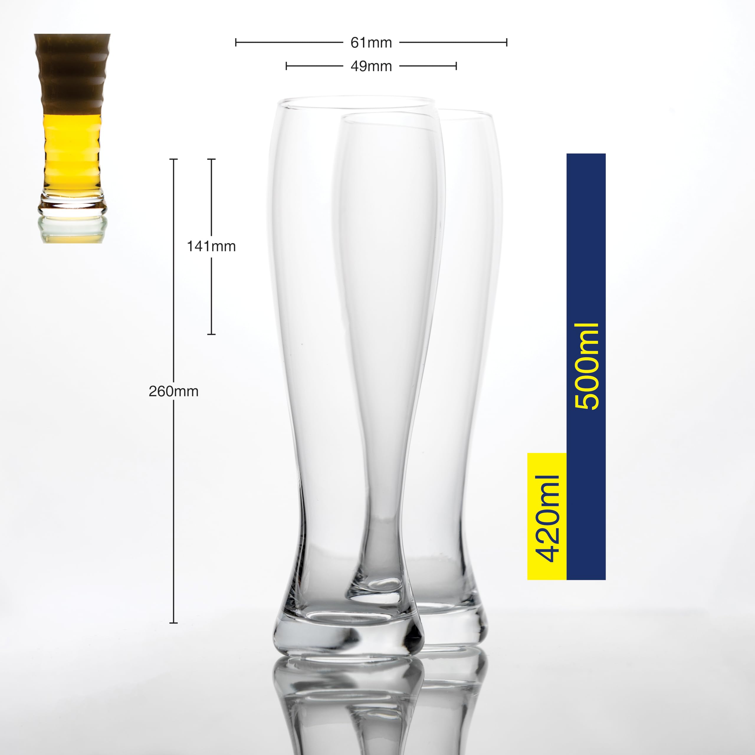 4 Biergläser Set - 500 Ml Bohemian Biergläser Für Hefeweizen & IPA