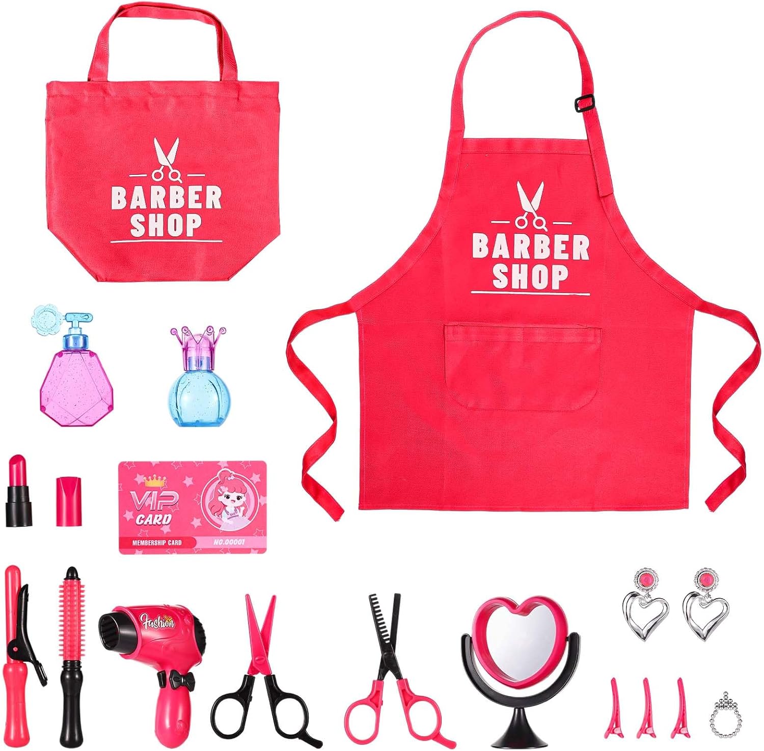 18pcs Hair Salon Toys for Girls, Toddler Beauty Salon Set with Various Hair Salon Accessories