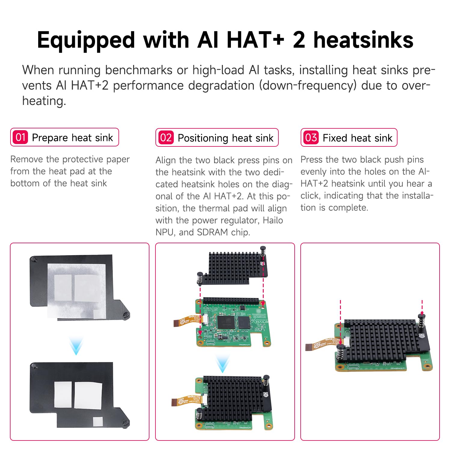 Yahboom Zestaw oficjalny Raspberry Pi 5 HAT+2 Płyta rozszerzeń Moduł akceleracyjny dla sztucznej inteligencji generatywnej Hailo-10H PCIe 8GB, 40 Tops, z standardowym radiatorem, kompatybilny tylko z