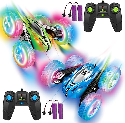 Miniatura 1 de Acekid Remote Control Car, Double Sided 360 Flips RC Stunt Cars with Wheel Lights and Headlights, 4WD 2.4Ghz Stunt Car for 6-14 Year Old Kids Xmas