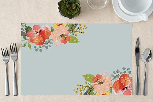 Miniatura 2 de DB - Juego de 25 manteles individuales de papel, diseño floral desechable, ideal para bodas, fiestas de cumpleaños, aniversario, fiesta,