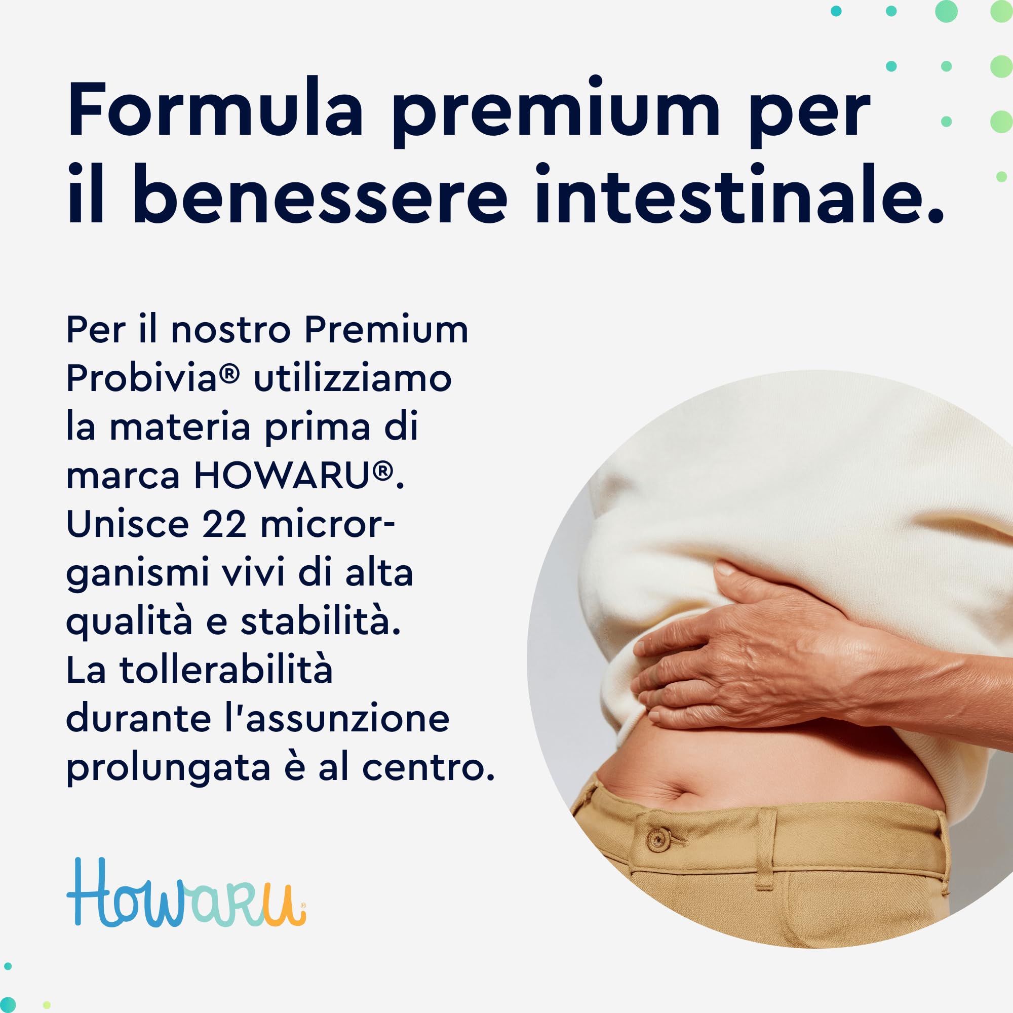 Fermenti Lattici Probiotici Premium HOWARU®, per Intestino, 180 Capsule, 22 Ceppi Batterici, con Inulina, 10 miliardi di CFU Lactobacillus e Bifidobacterium per la Flora Intestinale