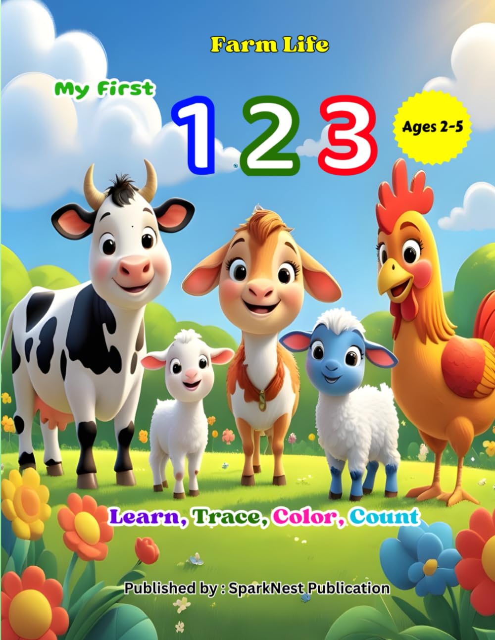 My First 123: Farm Life Counting and Coloring Book for Toddlers & Preschool Kids (Ages 2–5): Learn, Trace & Color Numbers • Early Counting Skills • ... First 123 – Count, Learn & Color the Numbers)