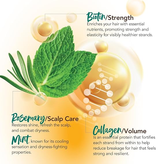 Every Strand Biotin and Collagen Styling Creme with Rosemary Mint, 8 Oz, Volumizing Hair Cream for Thin and Fine Hair, Adds Body ness with Long-Lasting Flexible Hold