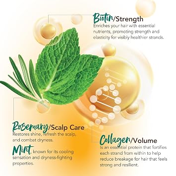 Every Strand Biotin and Collagen Styling Creme with Rosemary Mint, 8 Oz, Volumizing Hair Cream for Thin and Fine Hair, Adds Body ness with Long-Lasting Flexible Hold