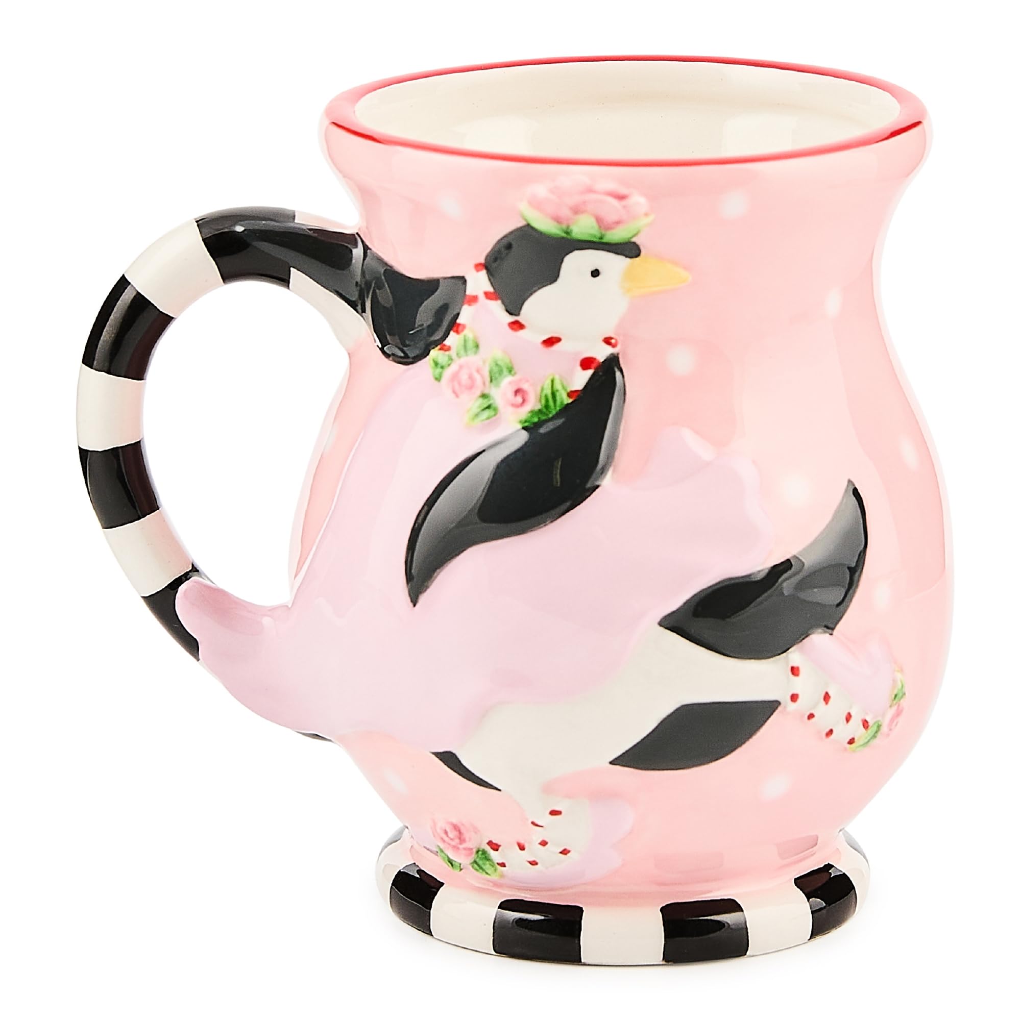 MACKENZIE-CHILDS Patience Brewster MiIllicent Penguin Ceramic Mug, Cute Coffee Mug and Tea Mug