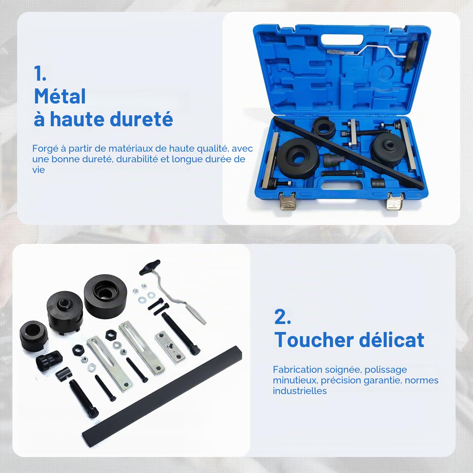 Ensemble d'outils pour transmission à double embrayage Compatible avec Audi VAG VW 7 vitesses DSG, montage et démontage de l'embrayage T10323 T10373 T10376 T40100 T10407 T10466