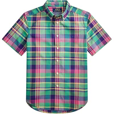 Polo Ralph Lauren Kids Gingham Cotton Poplin Short-Sleeve Shirt (Big Kid)
