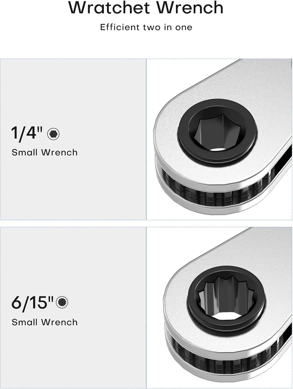 HVAC Service Wrench, Refrigeration Wrench Set 3/8" 5/16" 3/16" 1/4" Ratchet Curved Wrench Tool with 2 Hex Bit Adapter Kit UIInosoo for Air Conditioner, Refrigeration Equipment