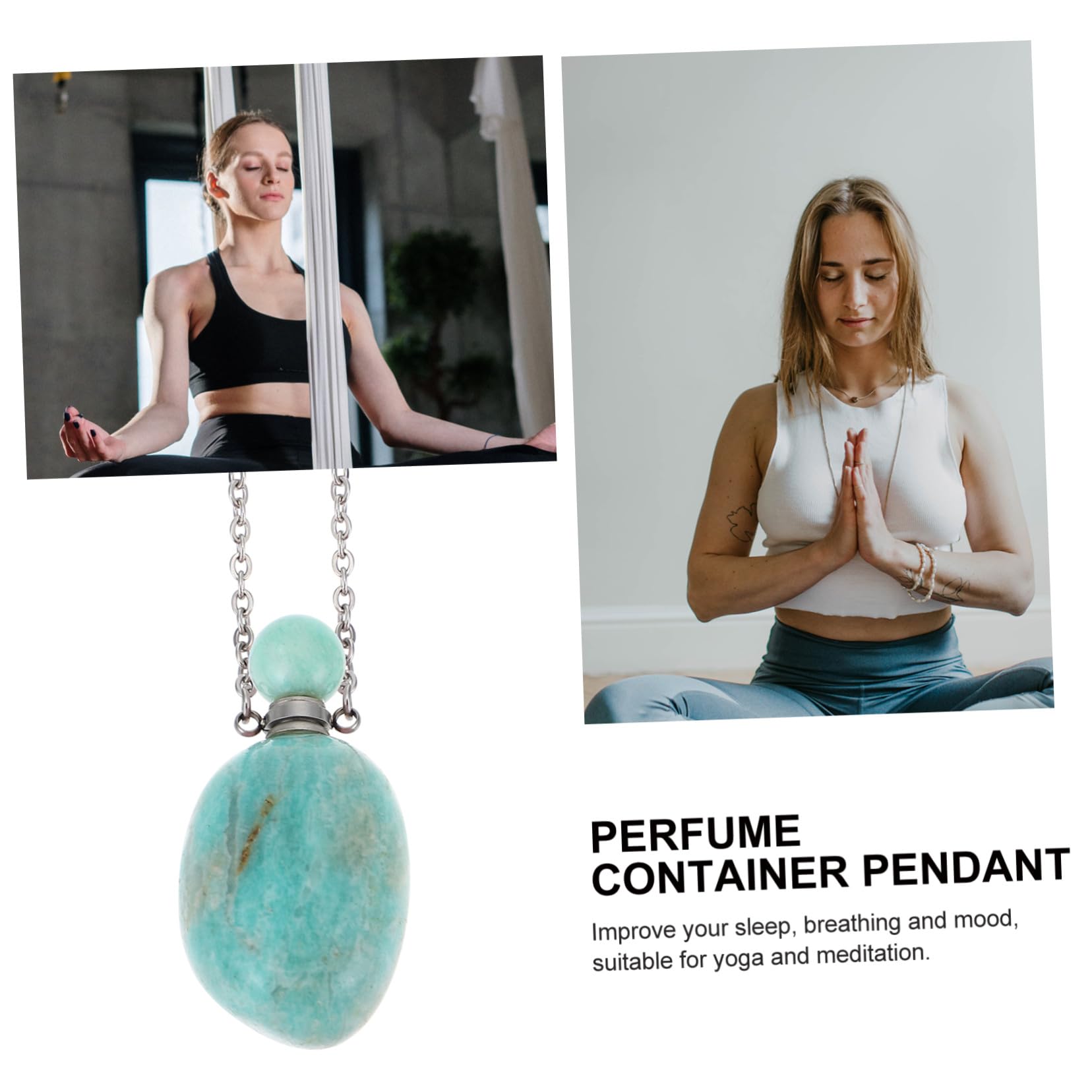Collana Diffusore Essenziali Pendente in Cristallo Naturale Bottiglia Aromaterapia per Yoga Meditazione e Quotidiano