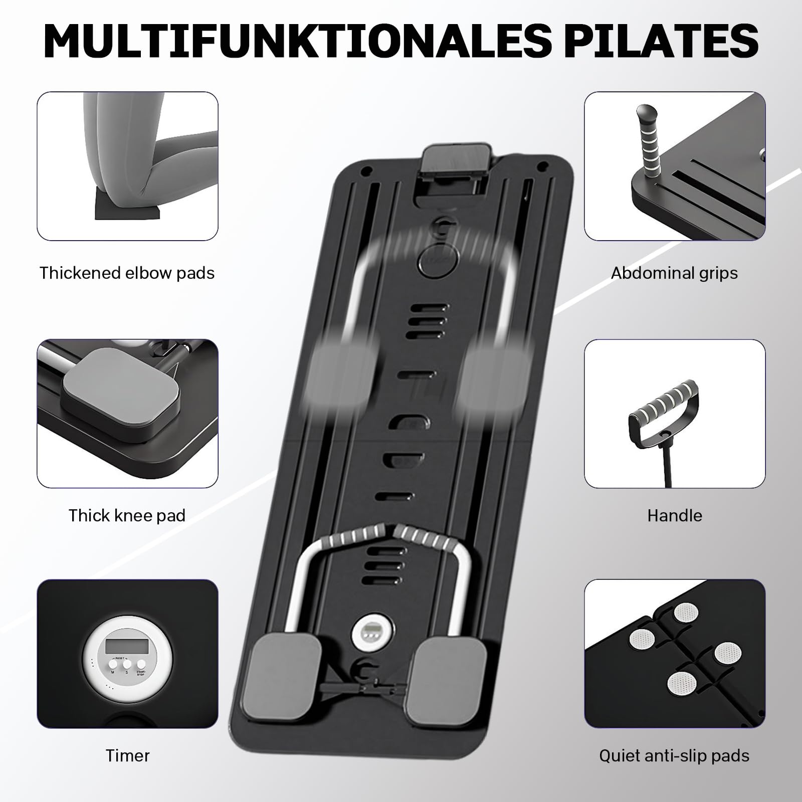 Pilates Board, set di riformatori per pilates multiuso pieghevole per la casa, tavola da pilates 5 in 1 pilates