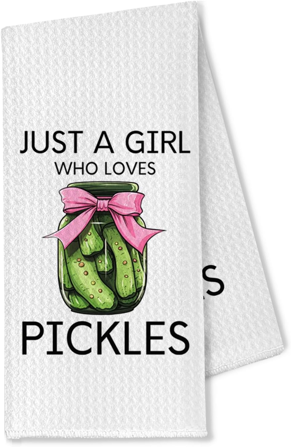 Just a Girl Who Loves Pickles Kitchen Towels, Pickle Gifts for Pickle Lovers Dish Towels Tea Towels, Pickle Gifts for Women, Pickle Themed Gifts, Pickle Decorations Hand Towels, 16x24 Inch
