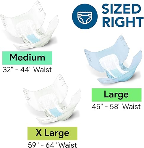 Miniatura 6 de Pañales para adultos para incontinencia, paquete de 100 unidades, para hombres y mujeres, acolchado con bloqueo de humedad y olor, absorción ligera