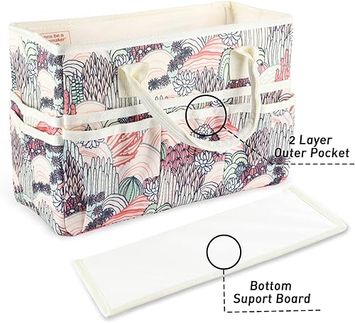 Vista 32 de qianshan Bolsa organizadora de manualidades con múltiples bolsillos, organizador grande de almacenamiento de arte con asas para arte, manualidades