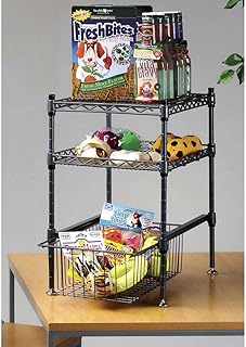 HUBERTÂ® Counterop Merchandising Rack with 2-Shelf Rack and Bin Silver Steel - 18