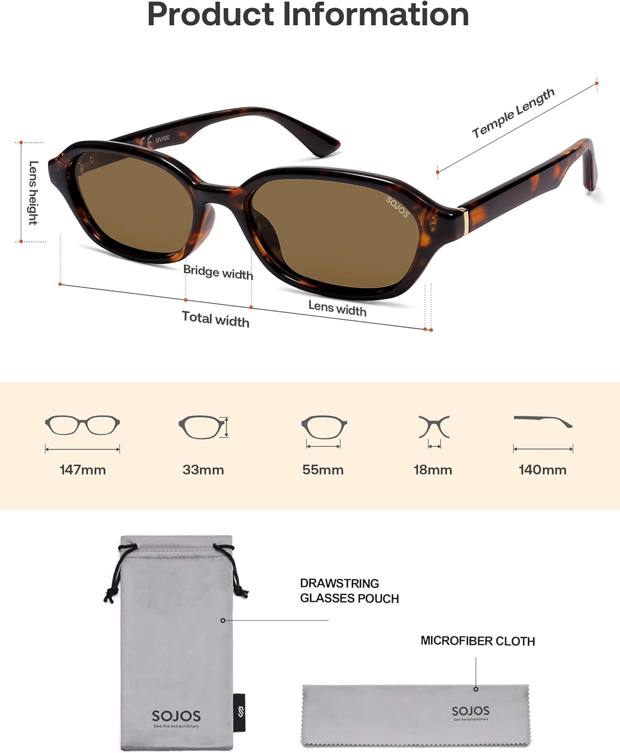 SOJOS Retro Rectangle Polarized Sunglasses for Women Men Trendy Hexagon Narrow Chic Y2K Sunnies SJ2629 - Image 5
