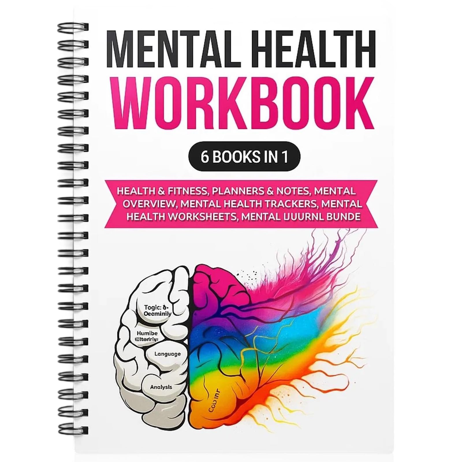 BYYDANFC Mental Health Journal, Mental Health Workbook Prompts For Stress Relief, Daily Reflection Diary For Emotional Well-Being