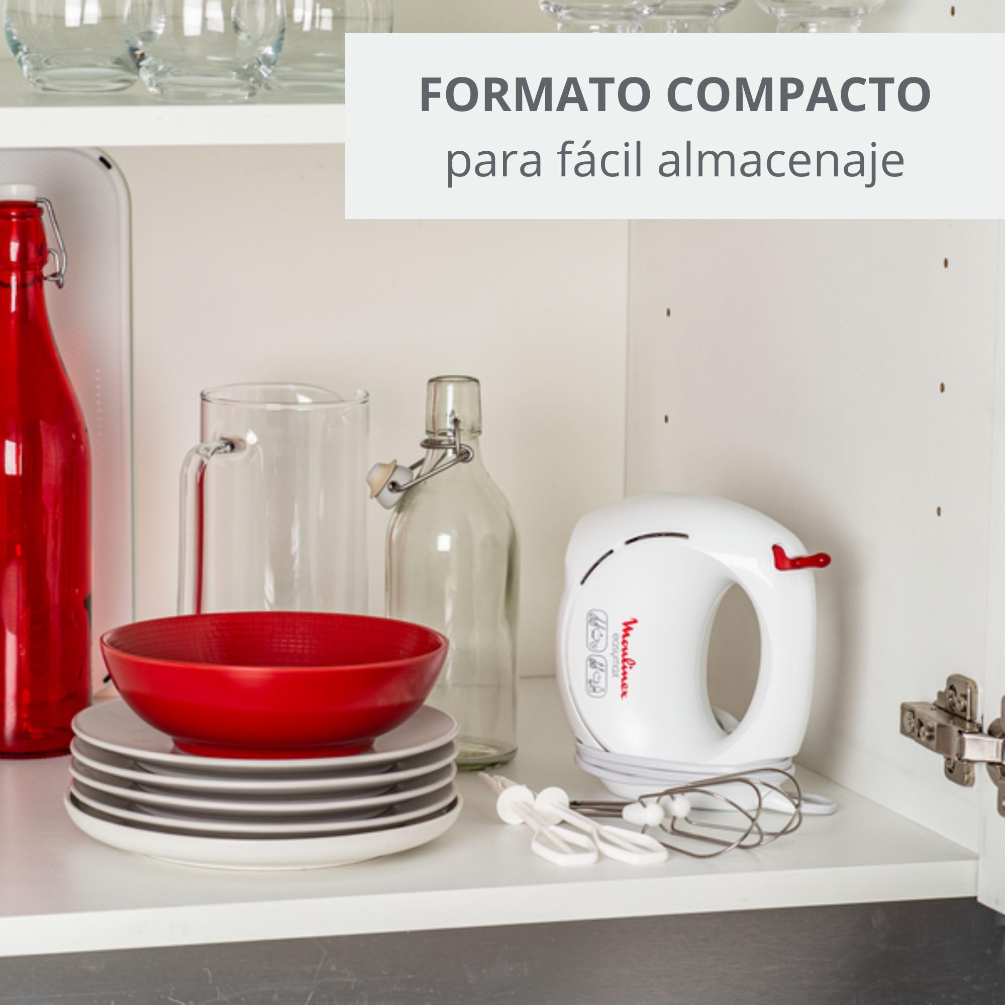 Moulinex Easy Max HM2501B1 - Batidora Amasadora de 200 W con 5 Velocidades. Incluye varillas batidoras y amasadoras