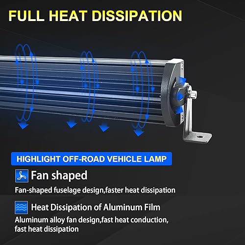 Miniatura 5 de SKYWORLD Barra de luz LED, 52 pulgadas, 300 W, doble fila, recta, barra LED 6000 K, IP67, impermeable, combo de inundación de puntos, trabajo