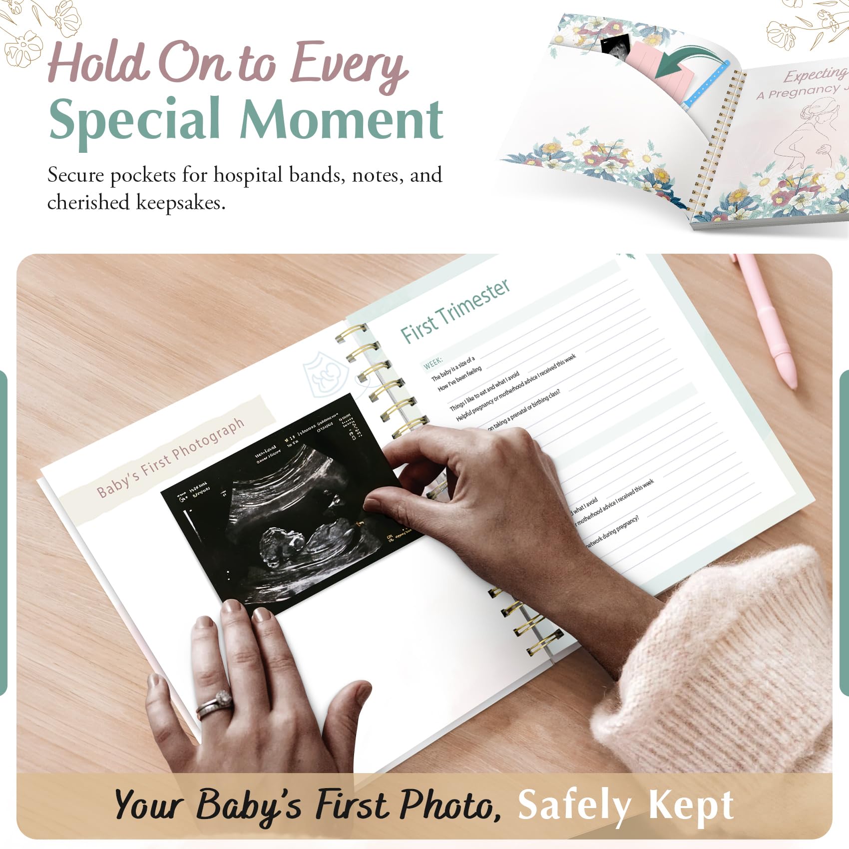 Diario per la gravidanza per la prima volta mamme – diario per gravidanza per mamme per la prima volta | My Pregnancy Journal Memory Book | Libro dei ricordi della gravidanza