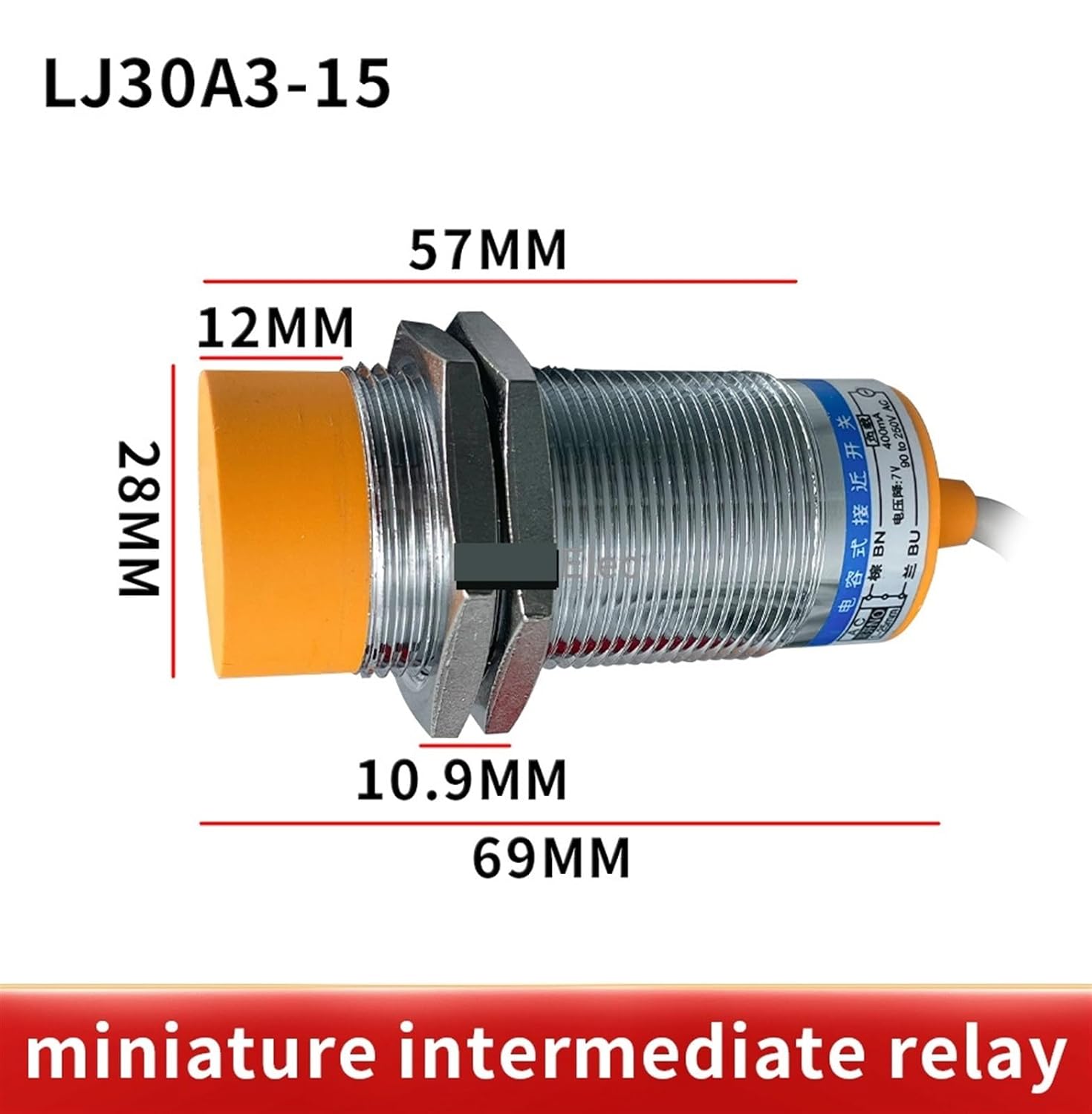 1pc capacitive Proximity Sensor LJC30A3-H-J/EZ Diameter 30mm Detective Distance 25MM AC110-250V Sensor Switch(LJ30A3-15-Z-BX)