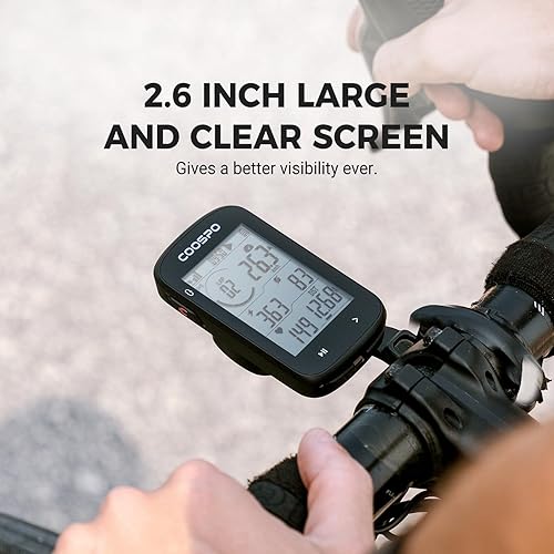 Miniatura 5 de COOSPO CS300 - Computadora de bicicleta con GPS, computadora de ciclismo inalámbrica con pantalla LCD de retroiluminación automática 2.6,