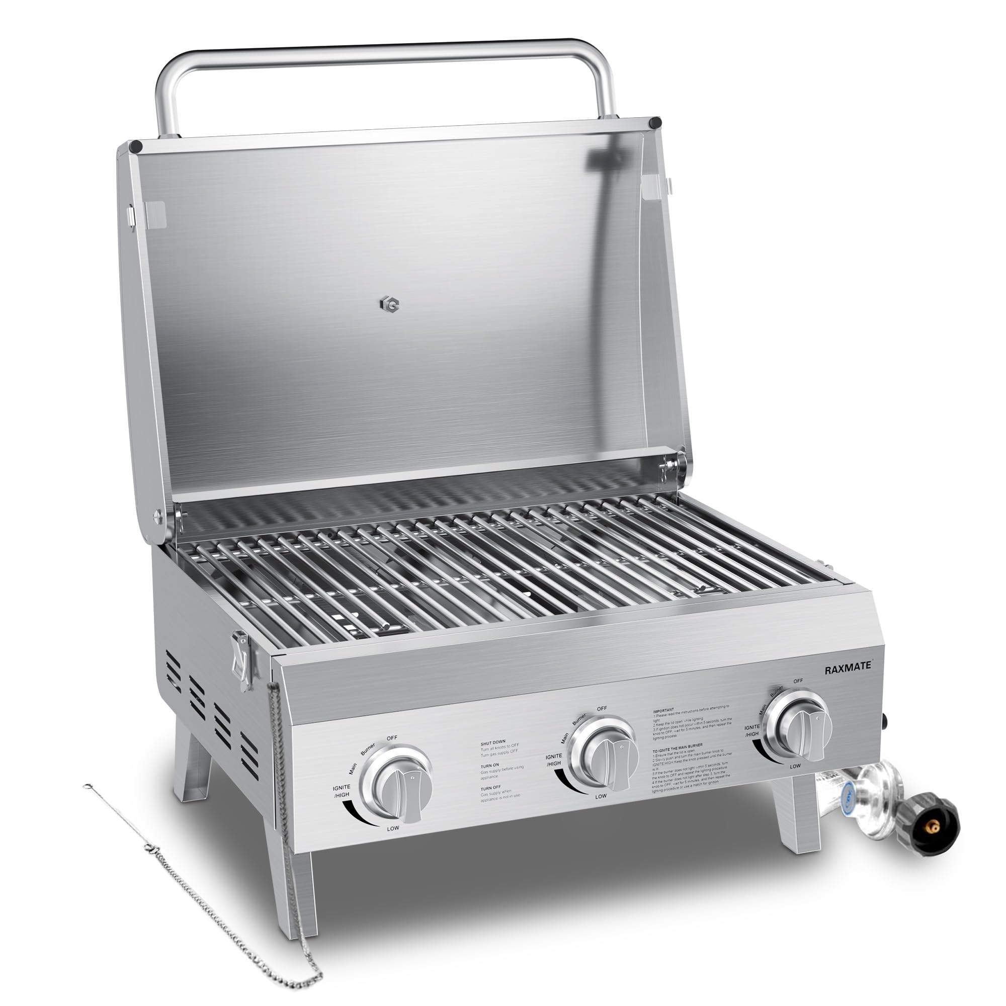 Raxmate 3-Burner Tabletop Grill - Portable Propane -3 Raxmate 3-Burner Tabletop Grill - Portable Propane -3