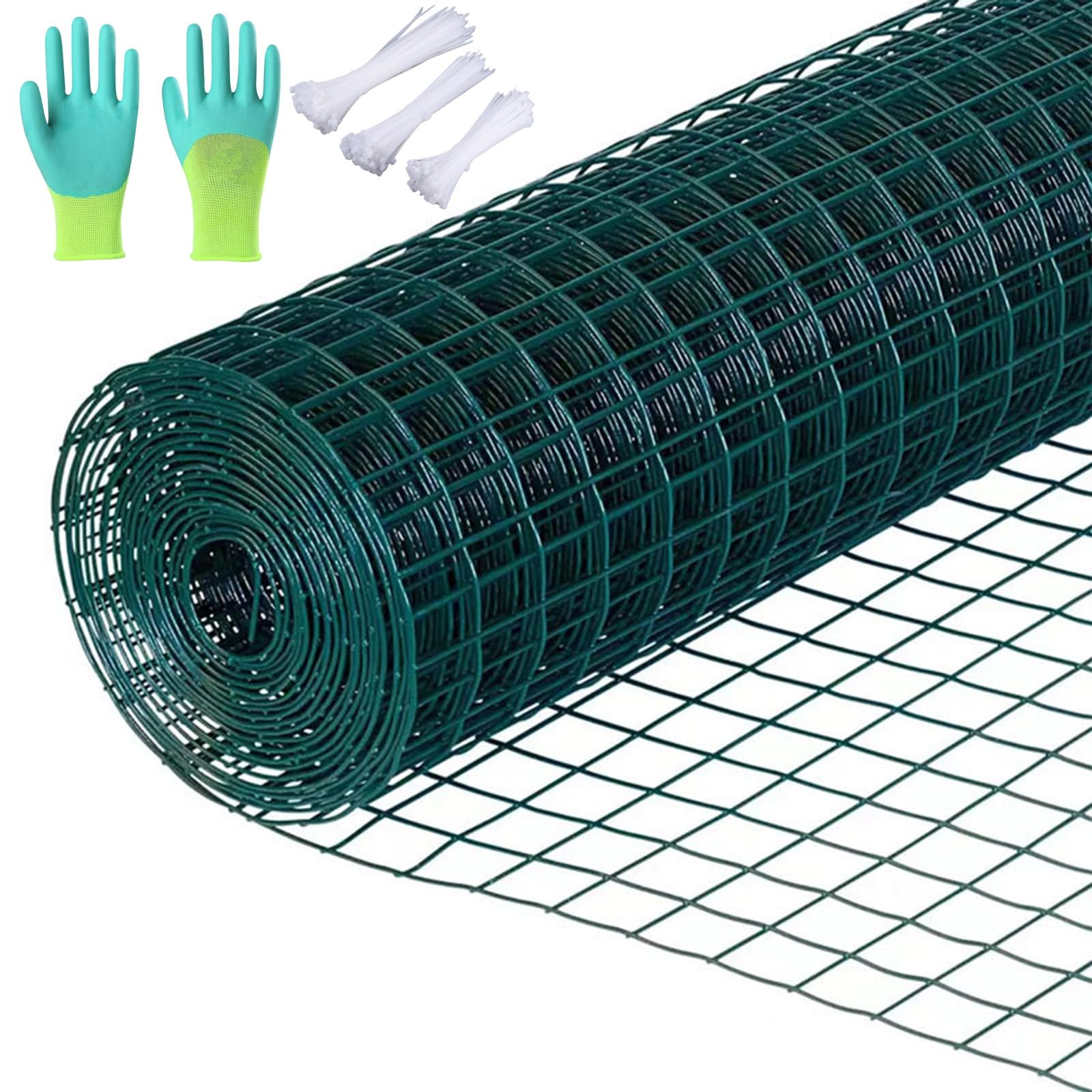 Wzmocniona Siatka Ogrodzeniowa Spawana Powlekana Tworzywem - Zabezpieczenie przed Wspinaniem do Ochrony i Zagrody dla Zwierząt w Różnych Rozmiarach(2x30m,2.5mm)