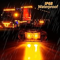 Vista 4 de ALFU Paquete de 10 luces LED ámbar DC12-24V IP68 impermeables para remolque, luces LED delanteras y traseras, indicadores de liquidación de luz