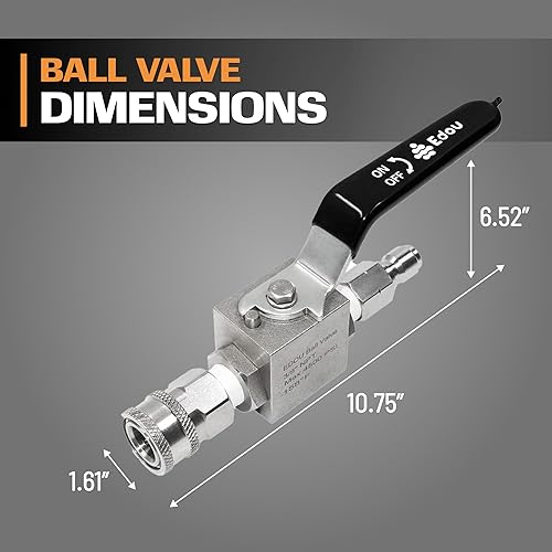 Miniatura 3 de EDOU Válvula de bola directa para manguera de lavadora de alta presión  Enchufe macho de 38 pulgadas x conexión rápida hembra de 38 pulgadas