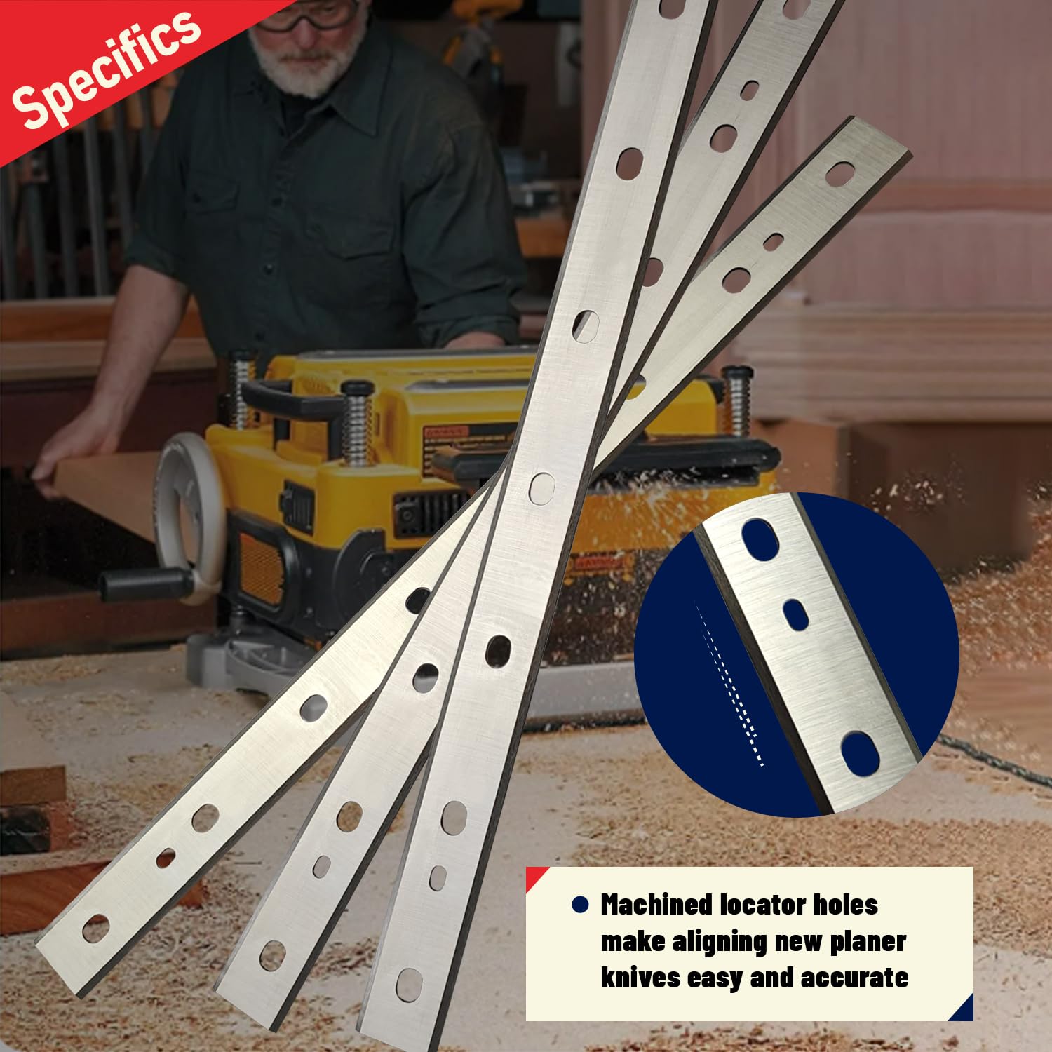 Cuchillas cepilladoras HSS de 33 cm para cuchillas de repuesto DeWalt DW735 DW735X Planer DW7352, 13-1/8 x 7/8 x 1/16 pulgadas, 9 unidades
