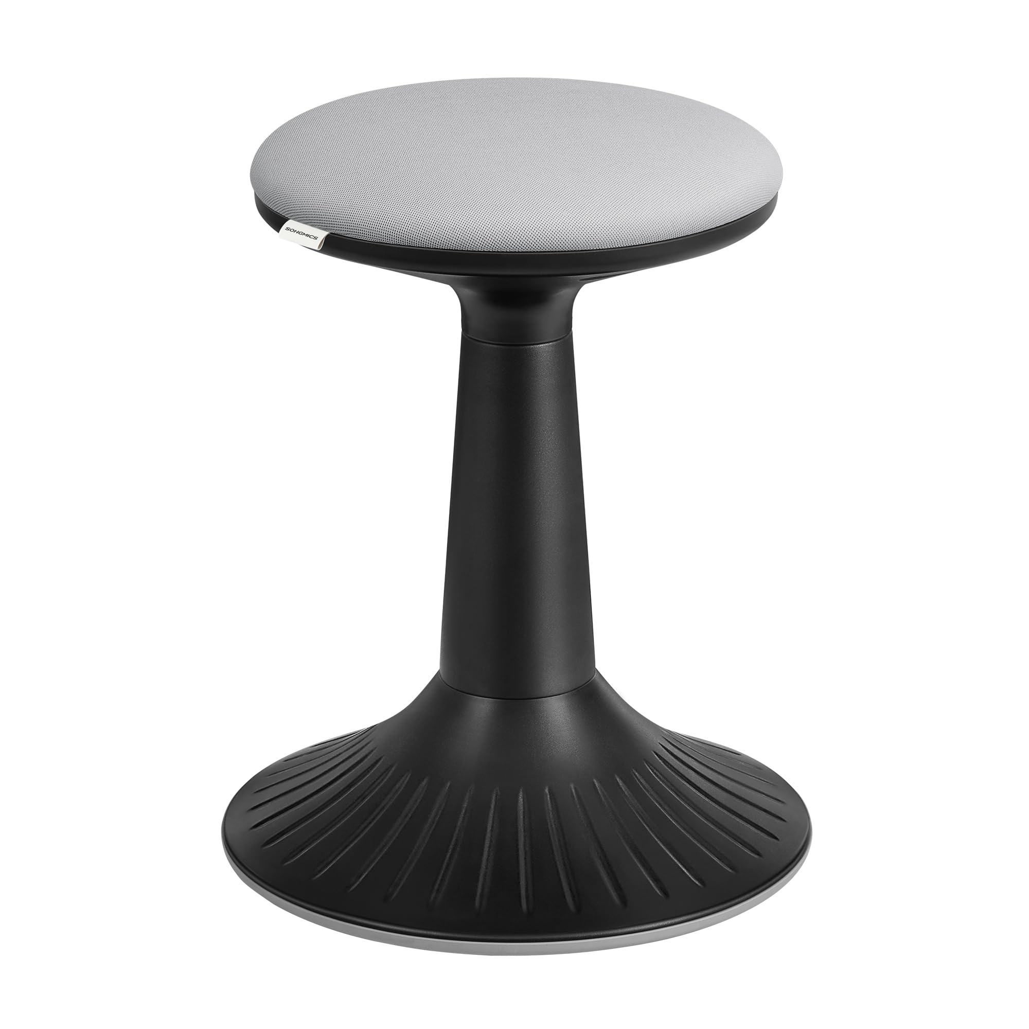 SONGMICS Kids Wobble Chair 6-12Y, Active Sitting Stool with Focus Support, 18.1" Height 154 lb Capacity, Anti-Slip Base Tool-Free Assembly, Ink Black and Dove Gray UOSC010B01 18.1"H Ink Blac