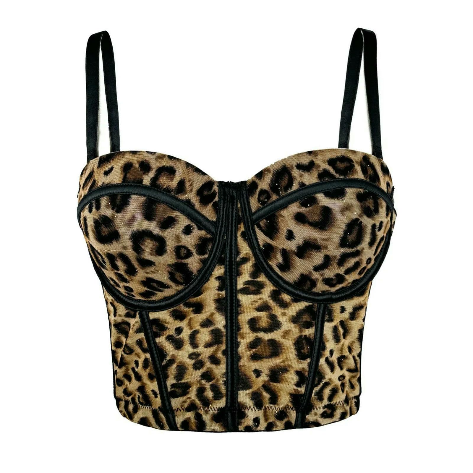 Ceinture amincissante Femme Intimo Corsetto Classico A Quadri Pois da Donna Sexy con Stampa Floreale Push Up Bralet Reggiseno Bustier Top Corto Club Party Lingerie-Fiore Bianco-38