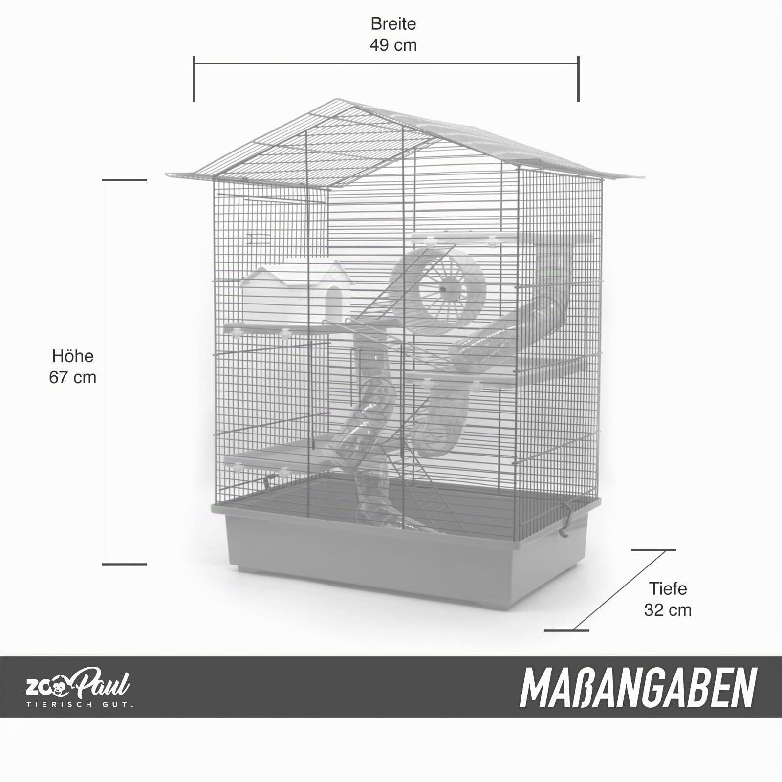 ZooPaul XXL Nagerkäfig Hamsterkäfig schwarz beige Maus Käfig Tunnelsystem Zubehör (bunt)