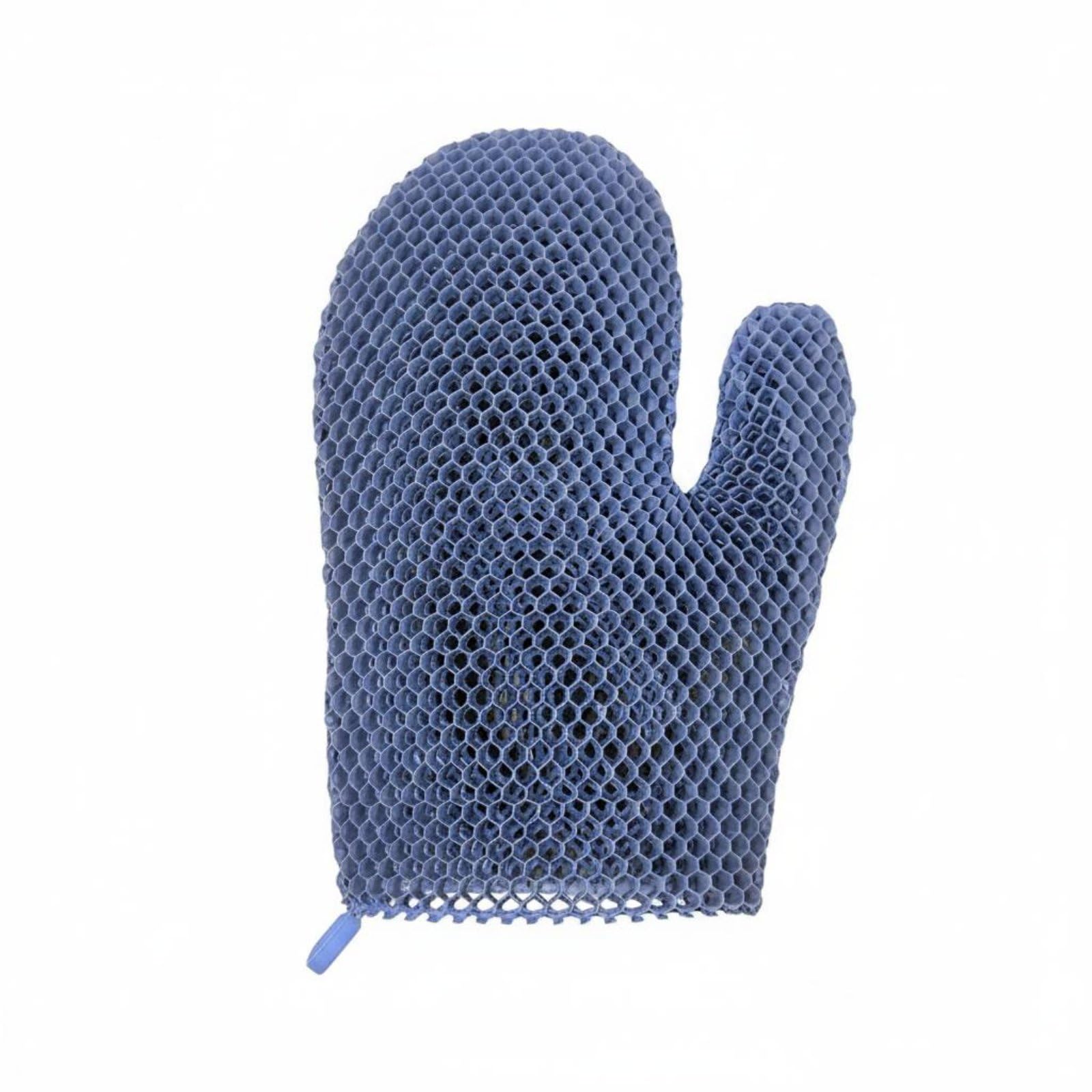 Thumb Section Bath Exfoliating Glove Flexible Mesh Scrub Glove Unfastened Wrist for Bathing, Body Cleansing, Gray, Bath Glove-image-23