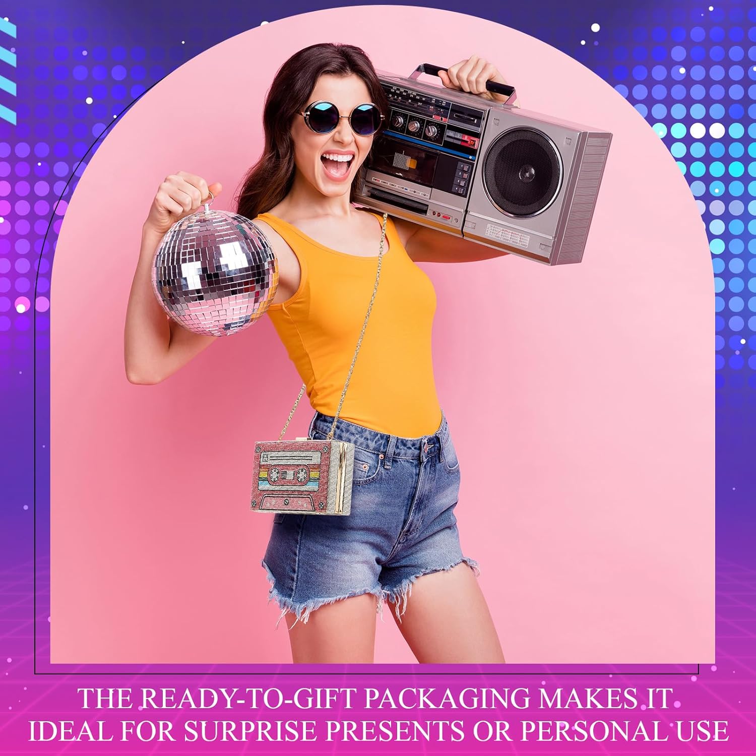 Women Disco Ball Purses Radio Purses New Year Crystal Party Evening Clutch Handbag Wedding Bingo Night Party Gift - Image 6