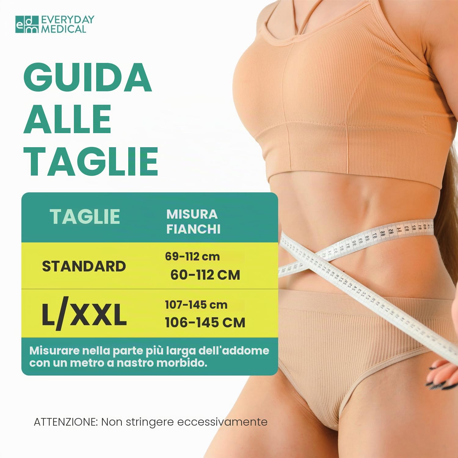 Everyday Medical Cintura Ernia Ombelicale Ergonomica Cinto Elastico Per Ernia Addominale per Donne e Uomini I Cinto per Ernia Ombelicale con Pad di Compressione per Alleviare il Dolore I L/XXL