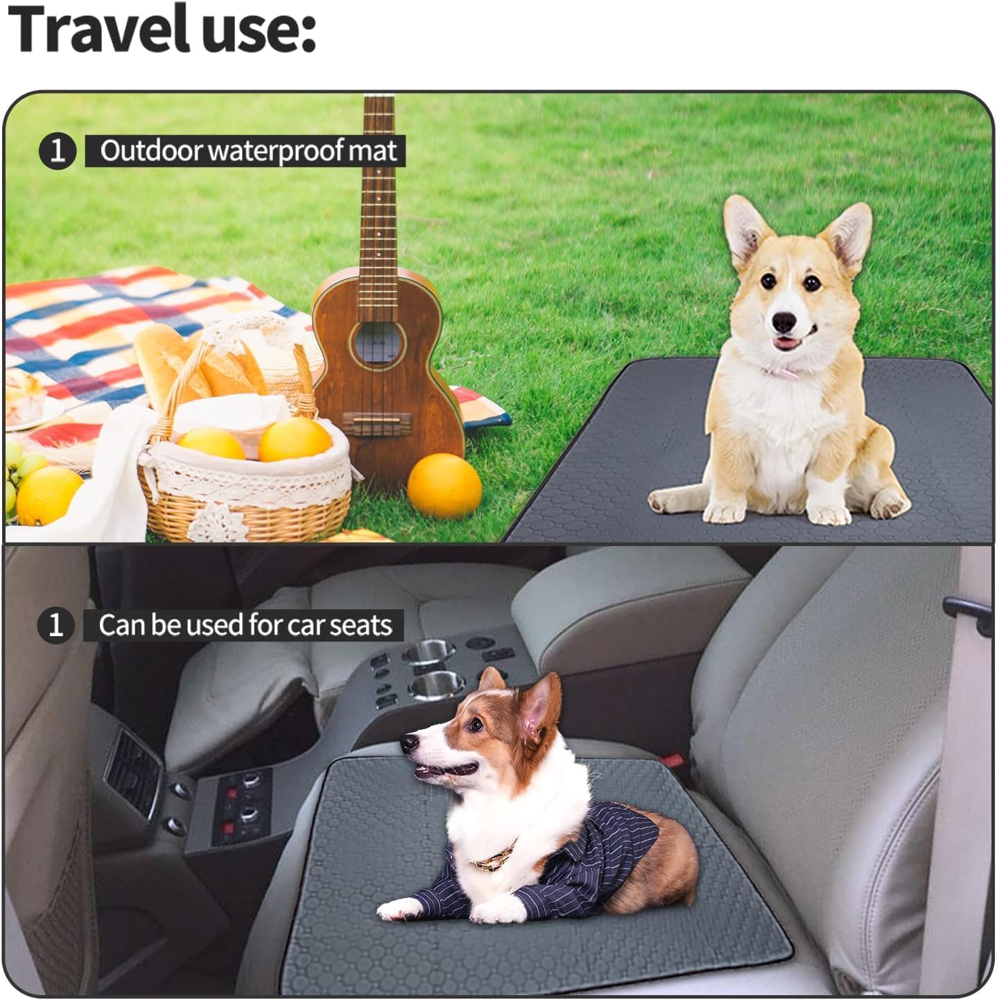 2 Pack Washable Dogs Pee Pads, 36" x 24", Waterproof Reusable Pet Training Pads, Non Slip Dog Bowl Mats with Great Absorption, Reusable Puppy Pee Pads for Floor, Sofa,Cage