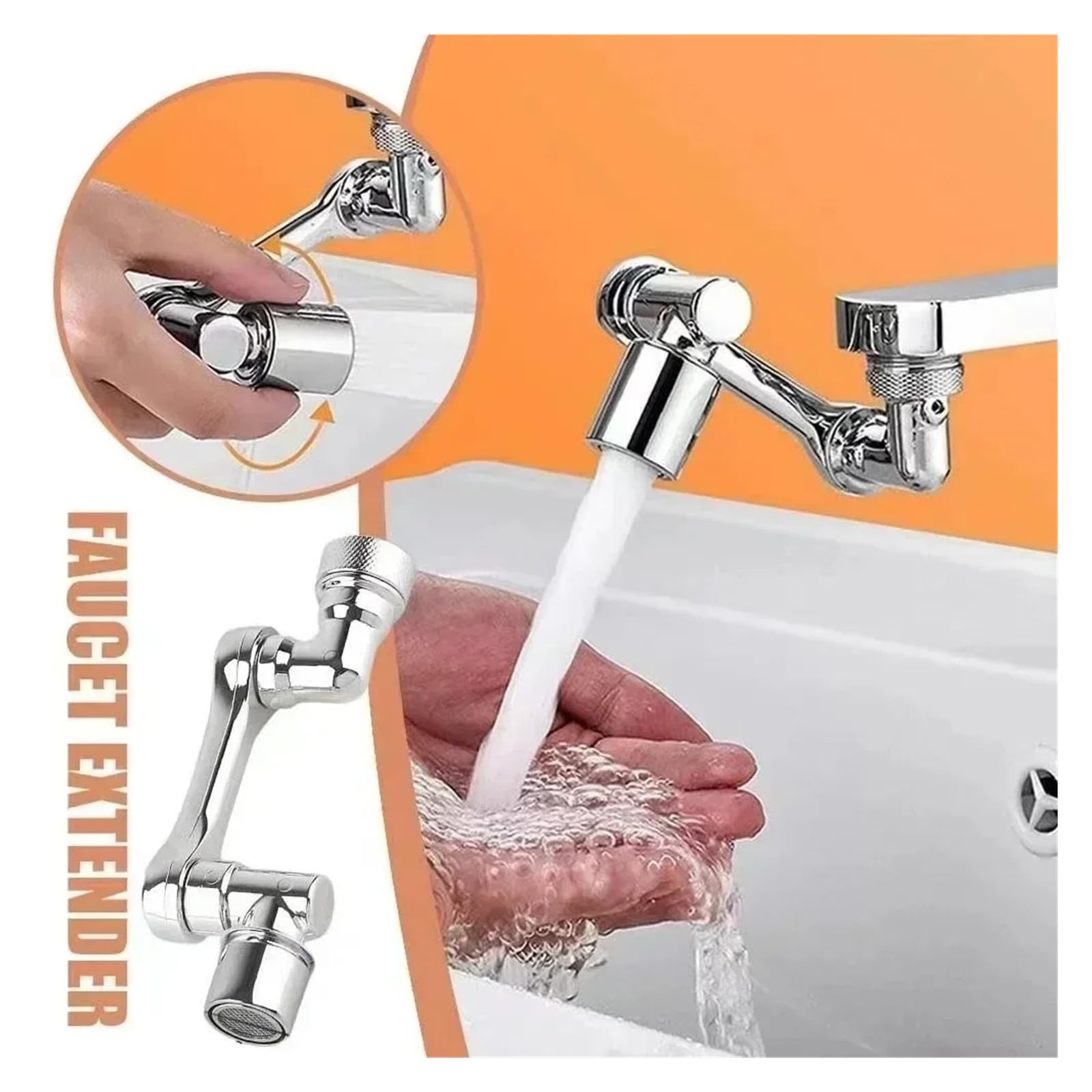 Universale 1080 ° rotante rubinetto estensore testa spruzzatore cucina robot braccio estensione rubinetto aeratore miscelatore gorgogliatore acqua rubinetto ugello con 2 modalità (1080 doppia modalità