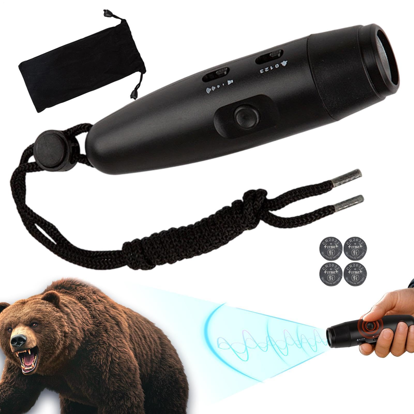 Espantaosos,Portátil 4 Niveles Volumen 3 125 dB - Ruidoso Bocina de Osos | Para Senderismo Escalada Eventos Exploración y Seguridad Al Aire Libre Control