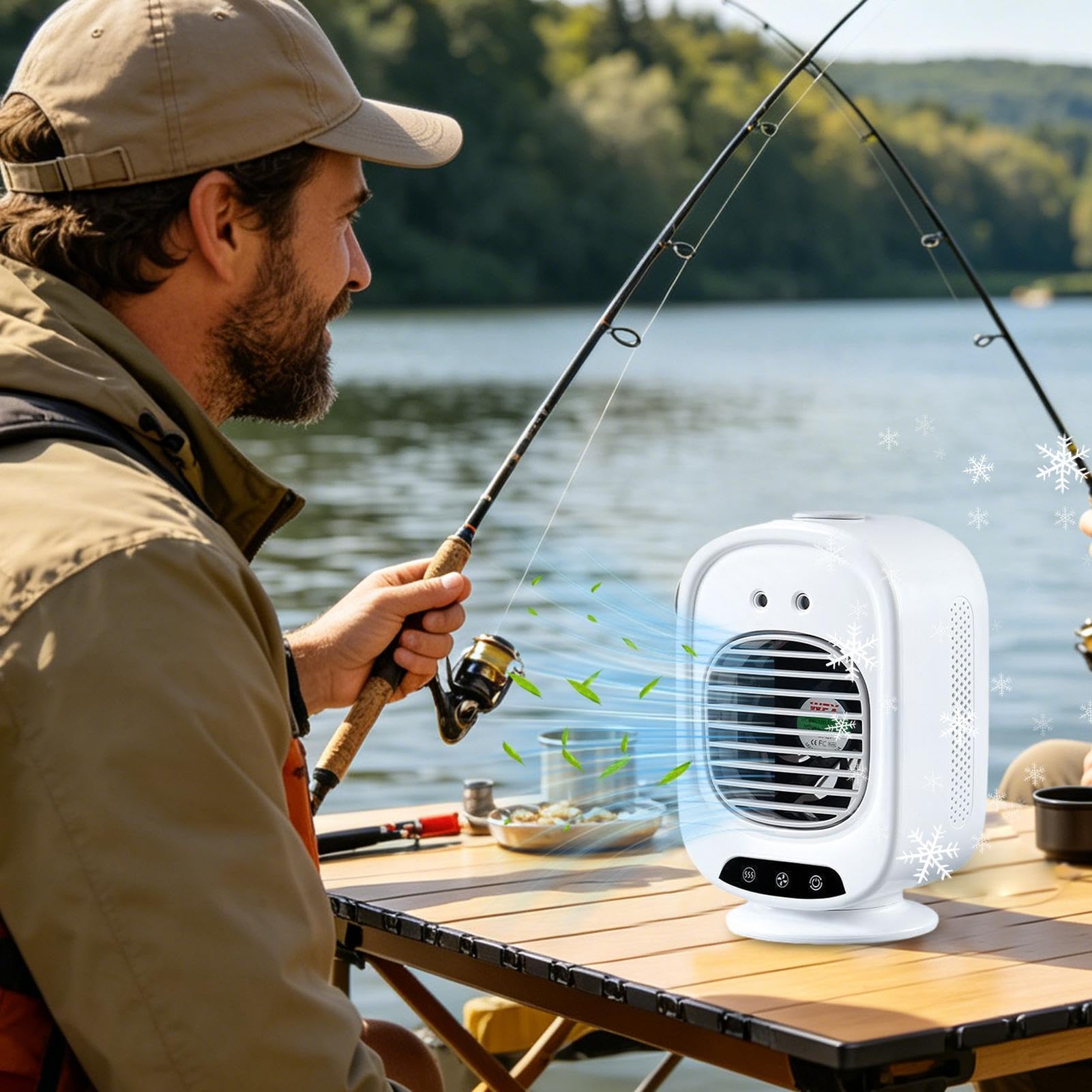 Mini Aire Acondicionado Portátil | 3 Velocidades, Rotación de 150°, Bajo Ruido | Pequeño Aire Acondicionado Portátil | Para viajes, camping, hogar, dormitorio, residencia y oficina